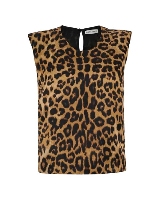Alberta Ferretti Black Leopard-Print Sleeveless Top