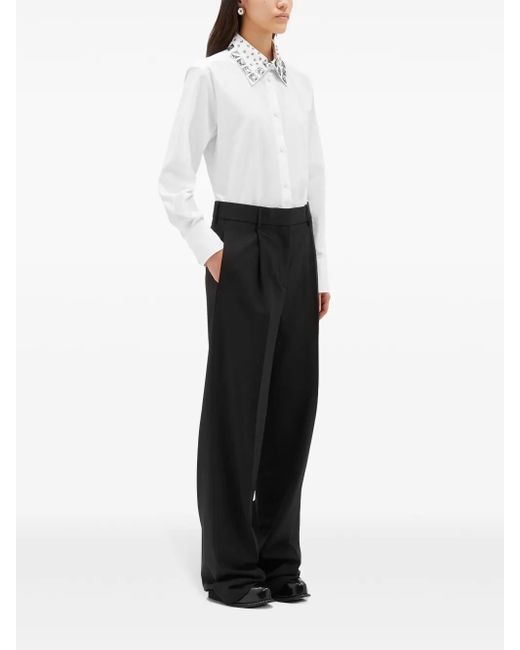 MSGM White Stud Embellishment Shirt