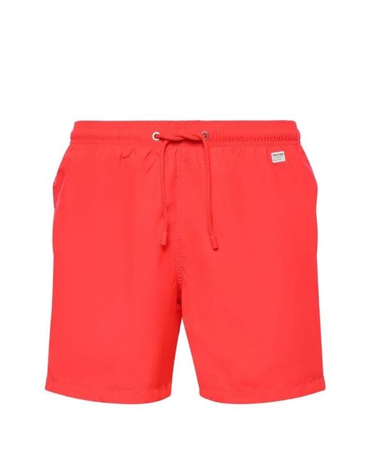 Mc2 Saint Barth Red Drawstring-Waist Pantone Swim Shorts for men