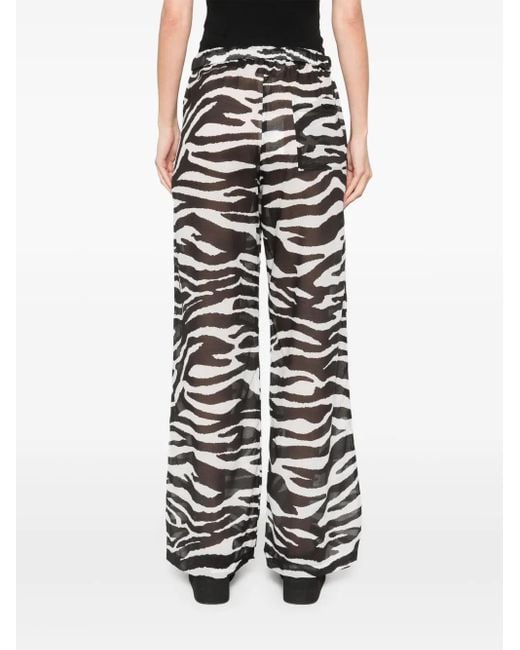 The Attico De Attico Semi Sheer Zebra -printbroek in het White