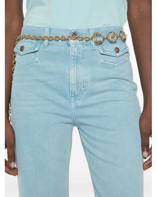 Jean Ample À Patch Logo Chloé en coloris Blue