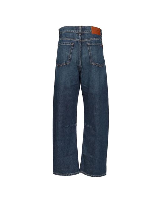 Weekend by Maxmara Blue Logo-Patch Straight Jeans