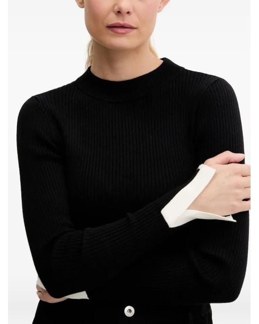 Jersey con puños de canalé Karl Lagerfeld de color Black