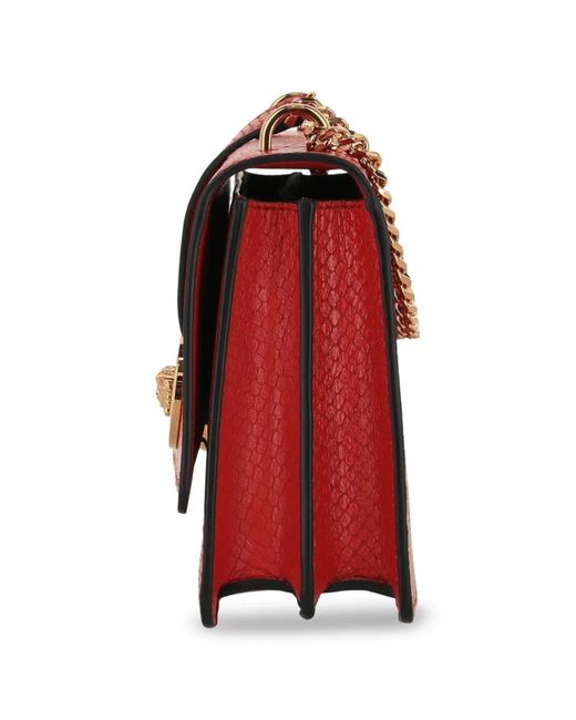 Versace Red La Medusa Snake-Embossed Cross Body Bag