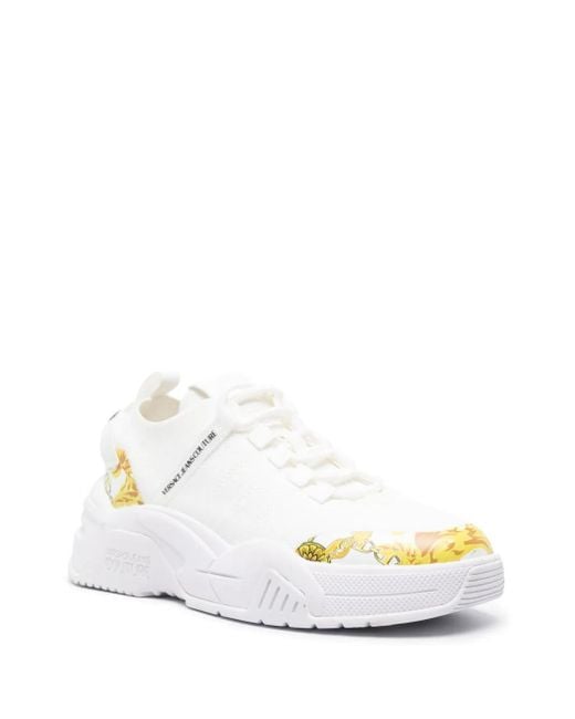 Versace Jeans Couture White Patterned Sneakers