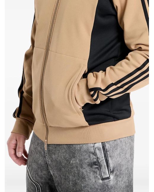 Adidas Natural Panel Stripes Zipped Sweatshirt for men