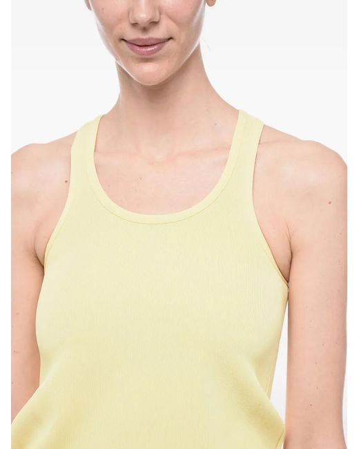 Jil Sander Green Ribbed Racer-Back Top