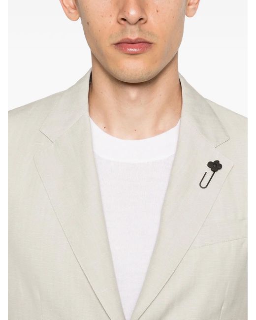 Lardini White Notched-Lapel Single-Breasted Suit for men