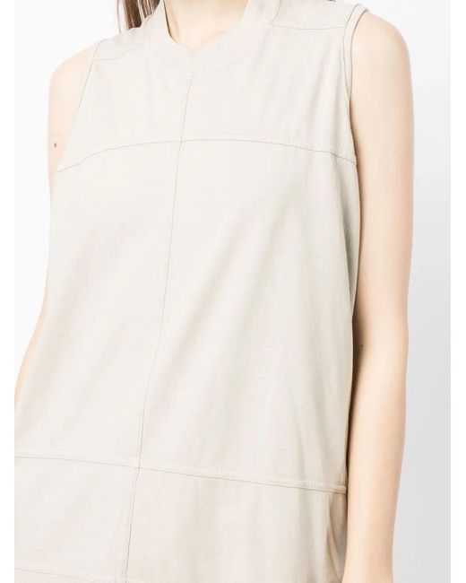Rick Owens White Panelled Crew-Neck Tank Top
