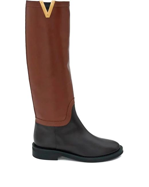 Via Roma 15 Women's Brown 35Mm Logo-Detail Boots