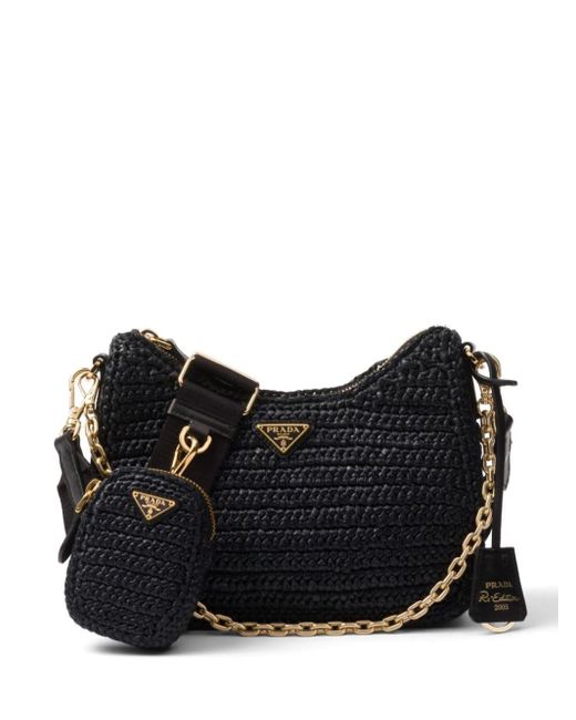 Prada Black Re-edition 2005 Crochet Bag