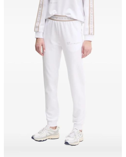 EA7 White Logo-Detail Tracksuit