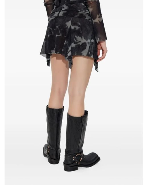 M I S B H V Black Ruched Tiered Skirt