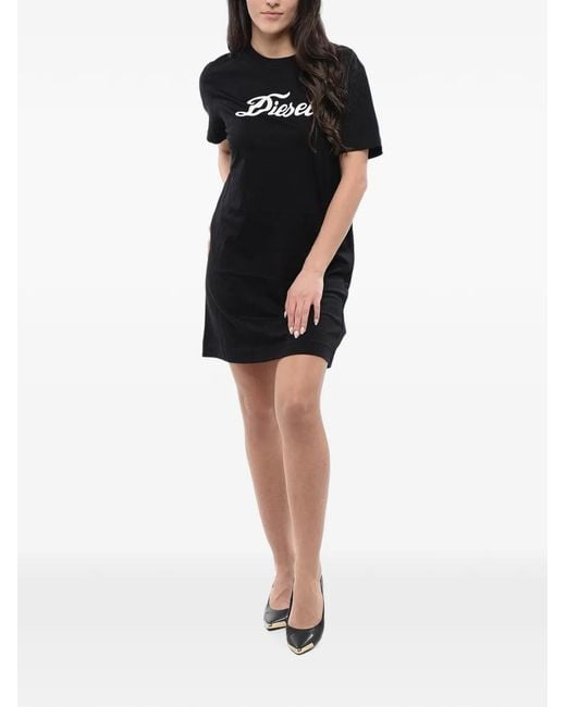 DIESEL Black Logo-Print Jersey T-Shirt Dress