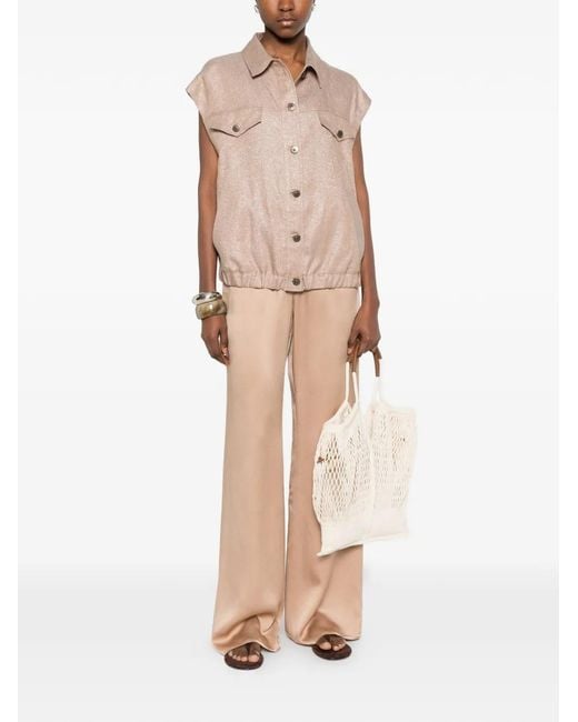 Antonelli Natural Pantalon Palazzo À Taille Élastiquée