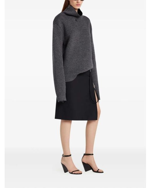 Courreges Gray High-Neck Sweater