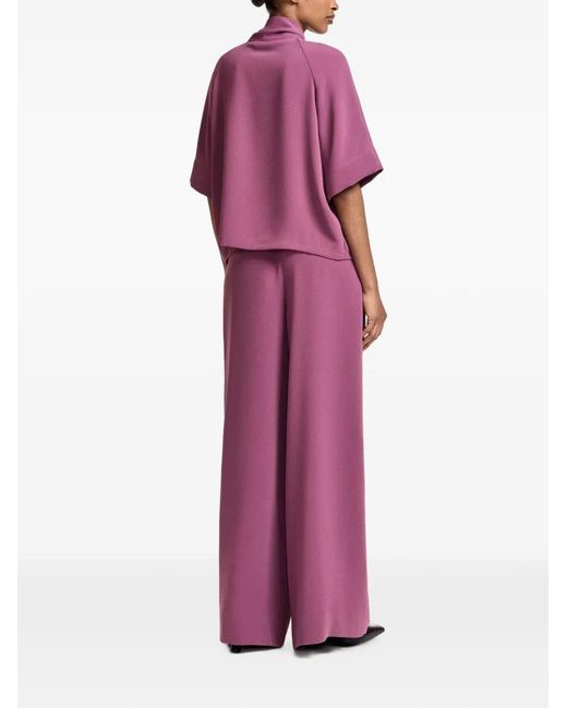 Essentiel Antwerp Purple Kassie Raglan-Sleeve Tie-Neck Blouse