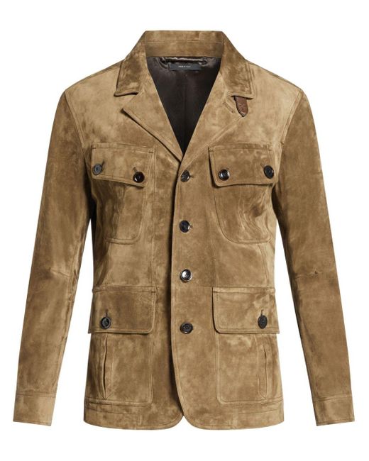 Tom Ford Brown Suede Military Jacket for men