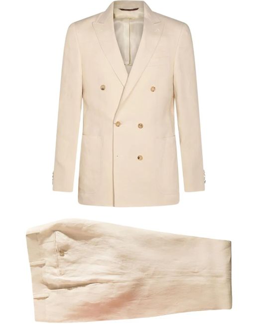 Completo Due Pezzi Con Applicazione di Canali in Natural da Uomo