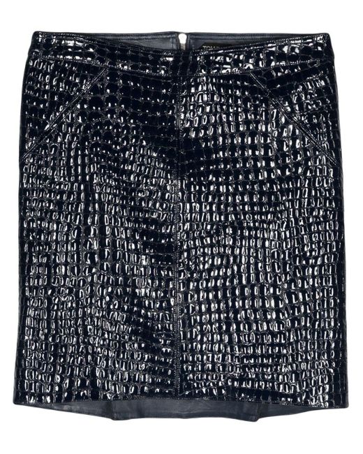 Minifalda con efecto de piel de cocodrilo Tom Ford de color Black