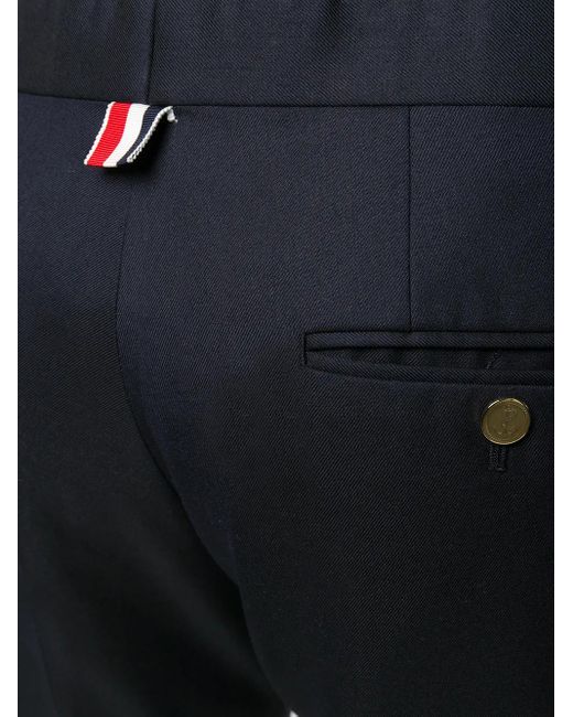 Thom Browne Super 120's Twill Low-Waist Broek in het Blue voor heren