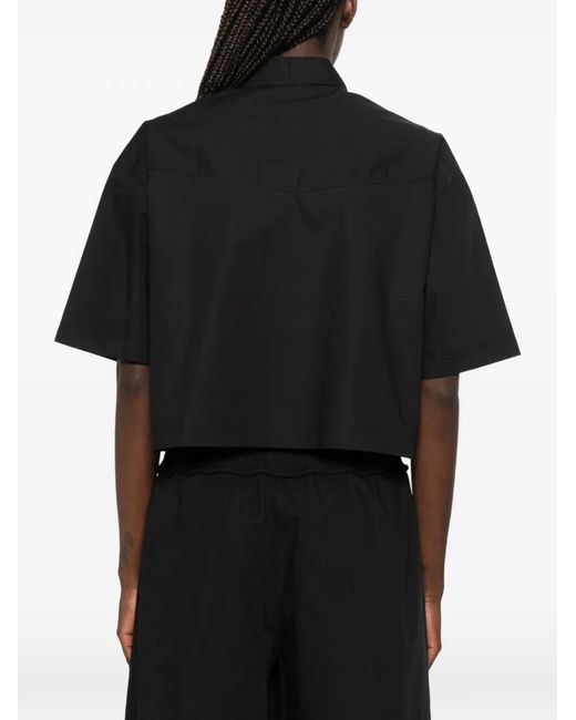 Pinko Black Chemise Crop À Détails Métallisés
