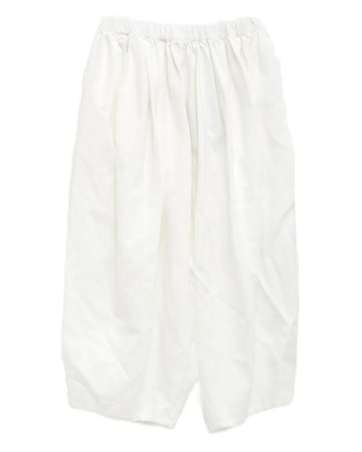 Pantalon Palazzo À Coupe Crop Comme des Garçons en coloris White