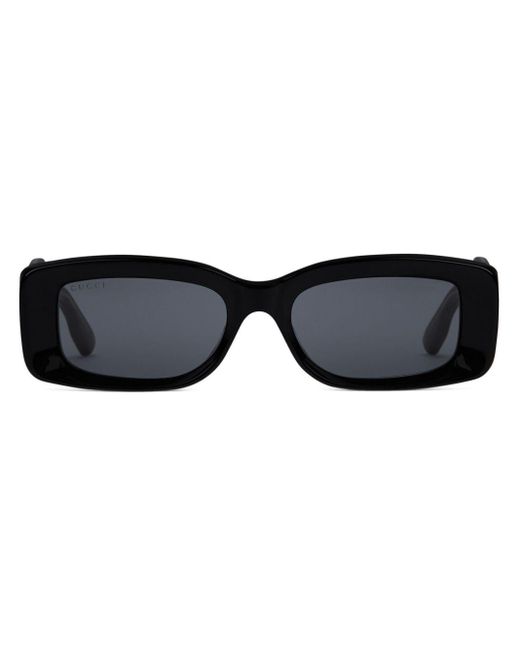 Gucci Black Rectangular-frame Tinted Sunglasses