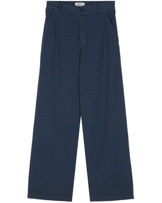Pantalones rectos con pinzas Barena de color Blue