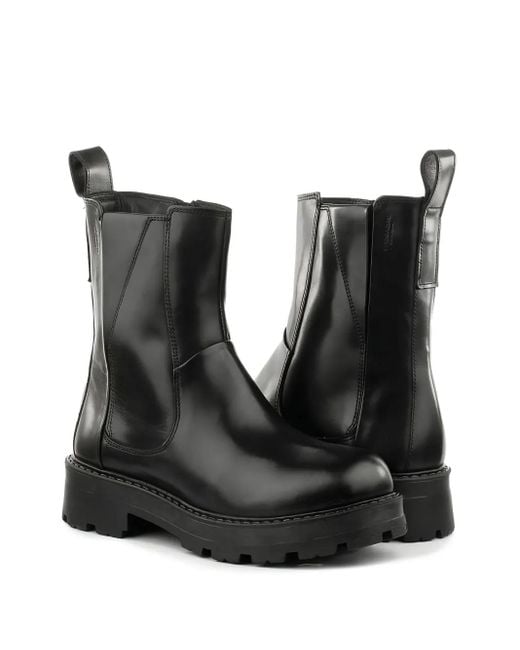 Vagabond Black Cosmo 2.0 Zip-Detail Platform Boots