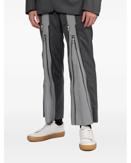 Comme des Garçons Gray Patchwork Zip Details Trousers for men