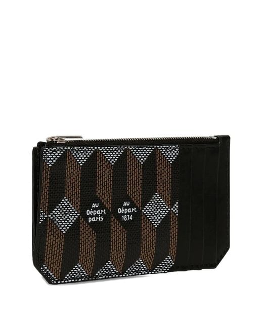 AU DEPART Black Geometric-Pattern Cardholder