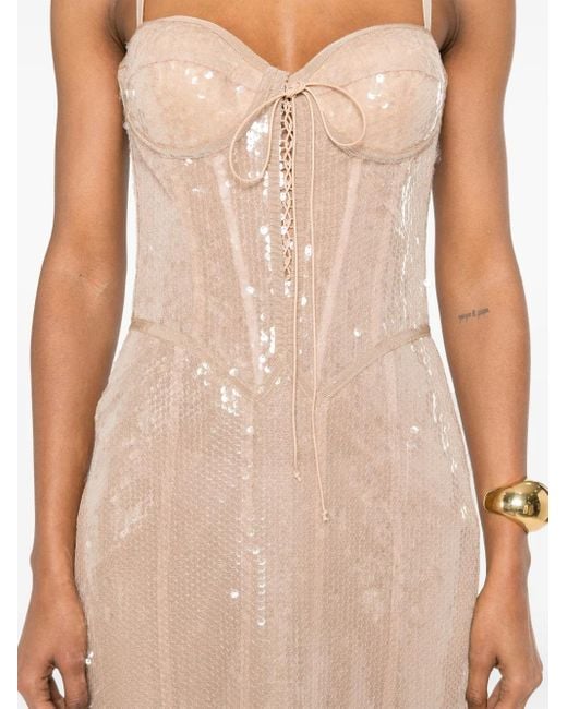 Robe Longue À Détails De Sequins GIUSEPPE DI MORABITO en coloris Natural