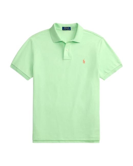 Polo Ralph Lauren Green Embroidered-Logo Piqué Polo Shirt for men