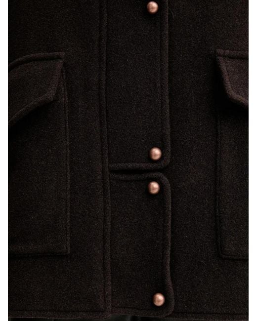 Sessun Black Single-Breasted Coat