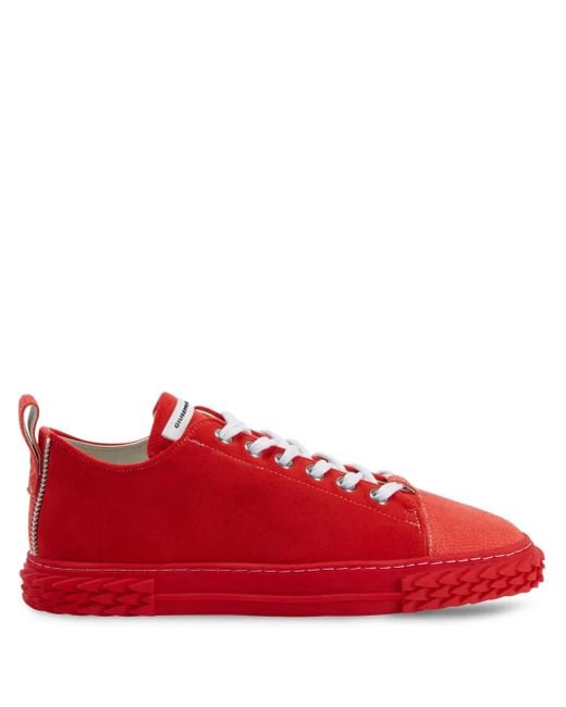 Giuseppe Zanotti Red Blabber Lace-Up High-Top Sneakers for men