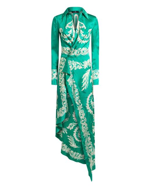 Etro ラップドレス Green