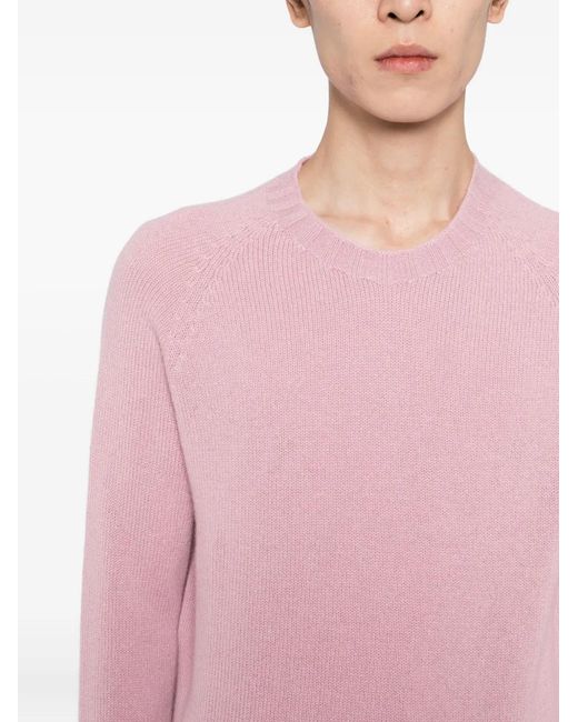 Tagliatore Pink Raglan-Sleeve Cashmere Sweater for men