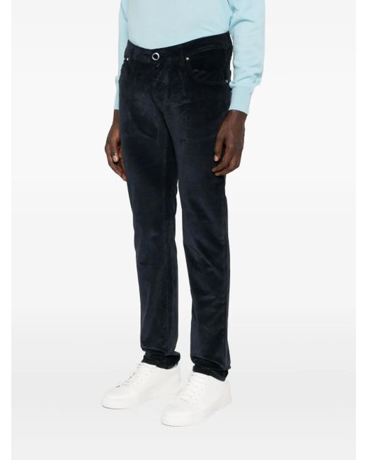 Jacob Cohen Blue Slim-Fit Trousers With Five-Pocket Design for men