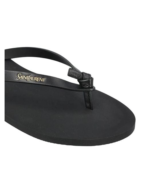 Saint Laurent White Pool Knot-Detail Sandals