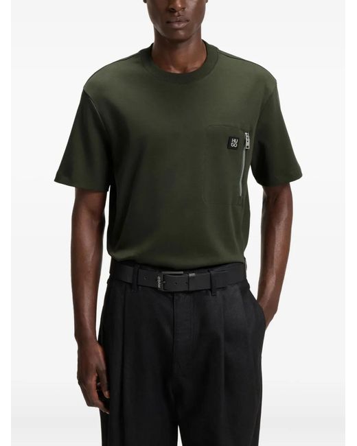 HUGO Green Logo-Patch T-Shirt for men