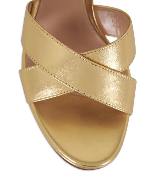Gianvito Rossi Metallic Sabrina Mekong Cross-Over Platform Sandals