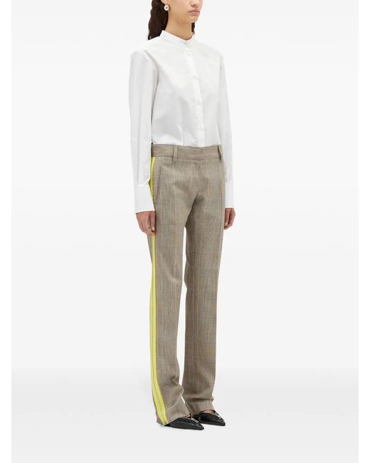 MSGM Natural Side-Zip Straight Trousers