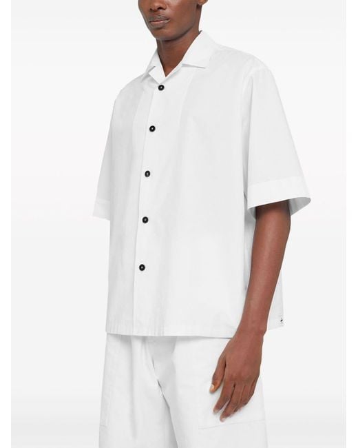 Jil Sander Katoenen Overhemd Met Korte Mouwen in het White voor heren
