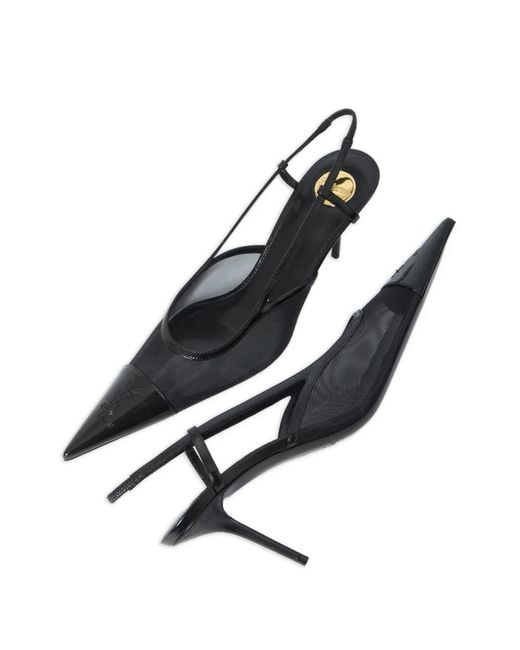 Saint Laurent White Renée Cassandre Slingback Pumps