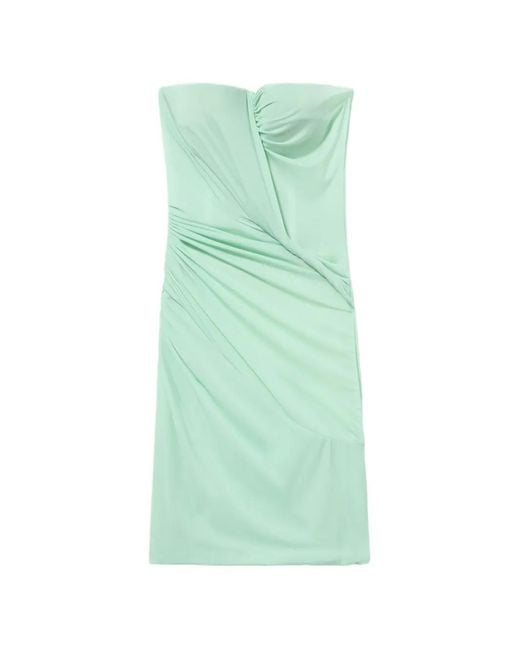 Blumarine Green Robe-Bustier À Détail Torsadé