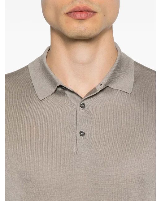 Corneliani Gray Short-Sleeve Knitted Sweater for men