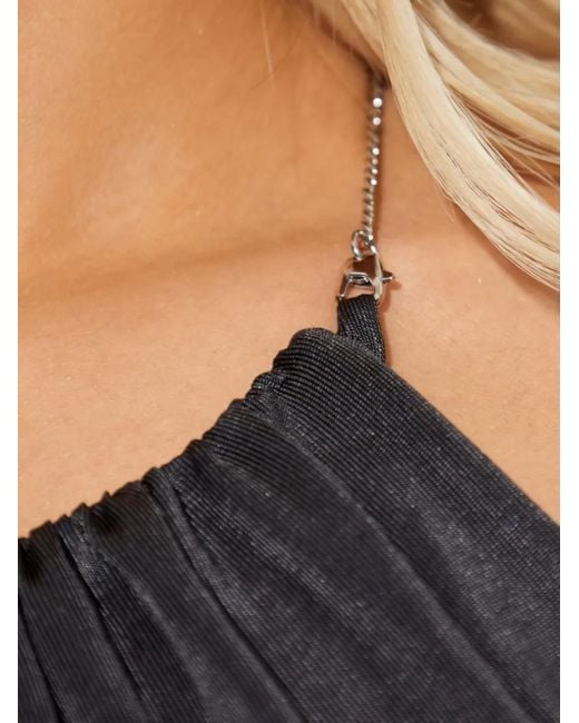 DIESEL Black Halterneck Ruched Dress