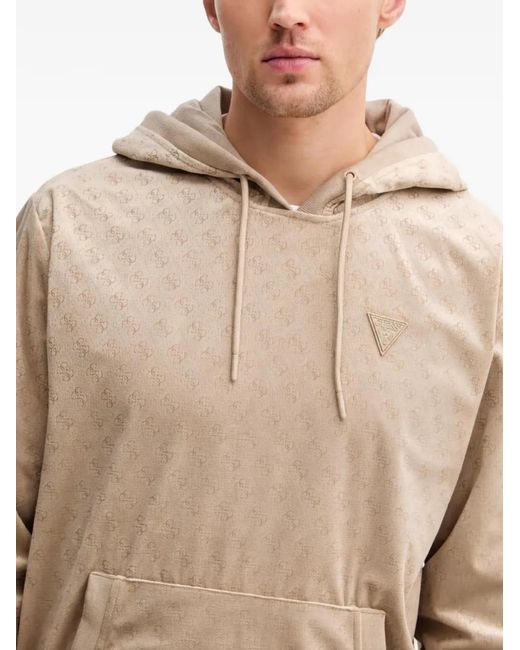 Guess Natural Monogram-Pattern Hoodie for men