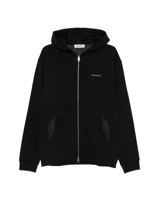 Premiata Black Logo-Print Zip-Up Hoodie for men
